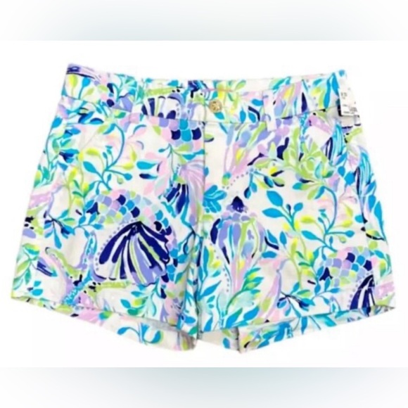 NWT - Lilly Pulitzer Callahan Stretch Short Resort White Shell Beach - Size 10 - Picture 4 of 5